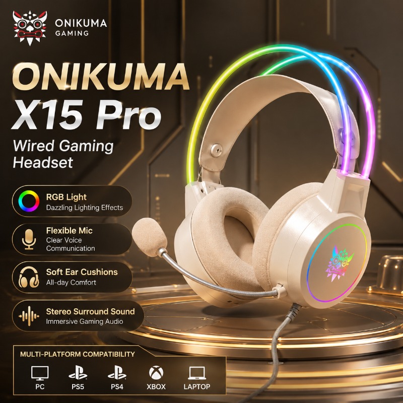 Gaming Headset Rgb - ONIKUMA X15 Pro 게이밍 헤드셋 유선