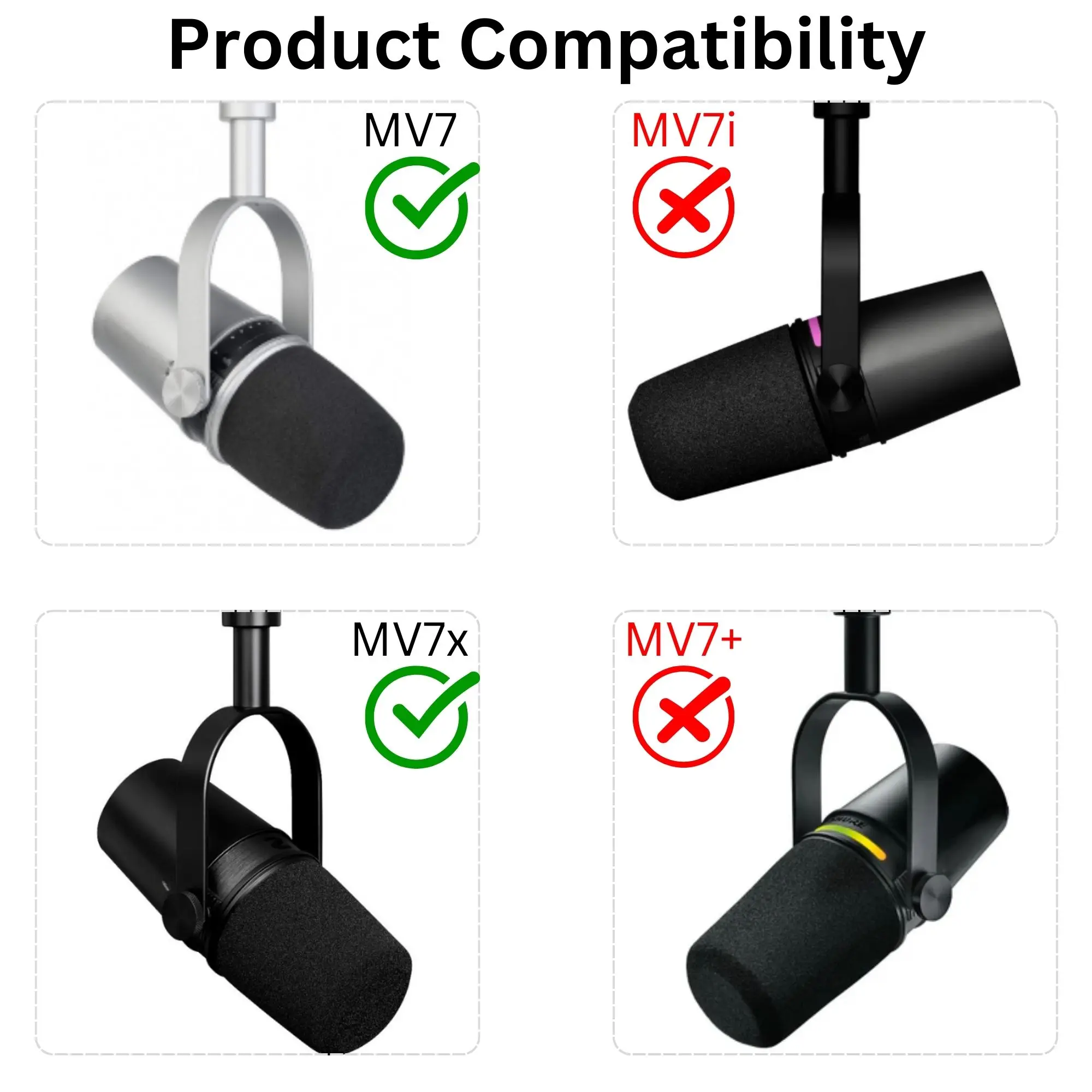 MV7 교체용 폼 윈드스크린(녹색 링 마이크 커버 포함 - Shure Mic Mv7 리뷰 및 가격